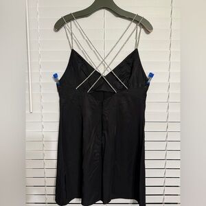 h and m black short dress H&M Women's Cape-detail Mini Dress - Black